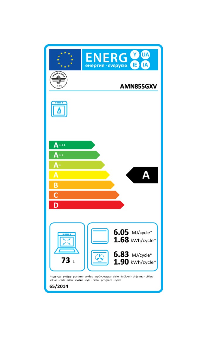 La Germania AMN855GXV/24 Americana Cuisine de accosto cm. 80 x 50 - four inox 1 gaz + 5 brûlures au gaz – Image 4