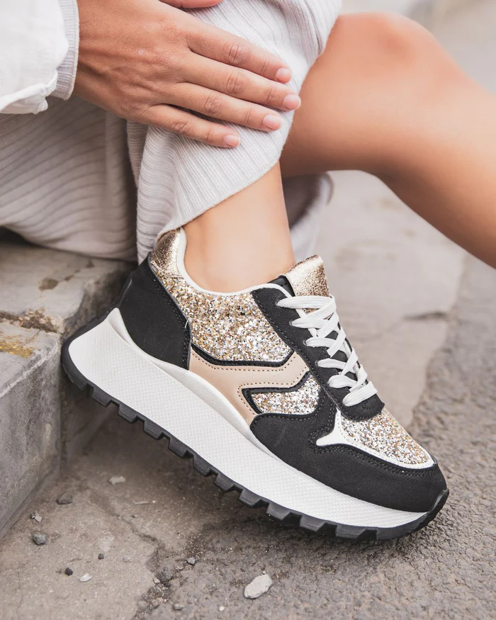 Basket femme noire plateforme à lacets - Marissa – Image 5