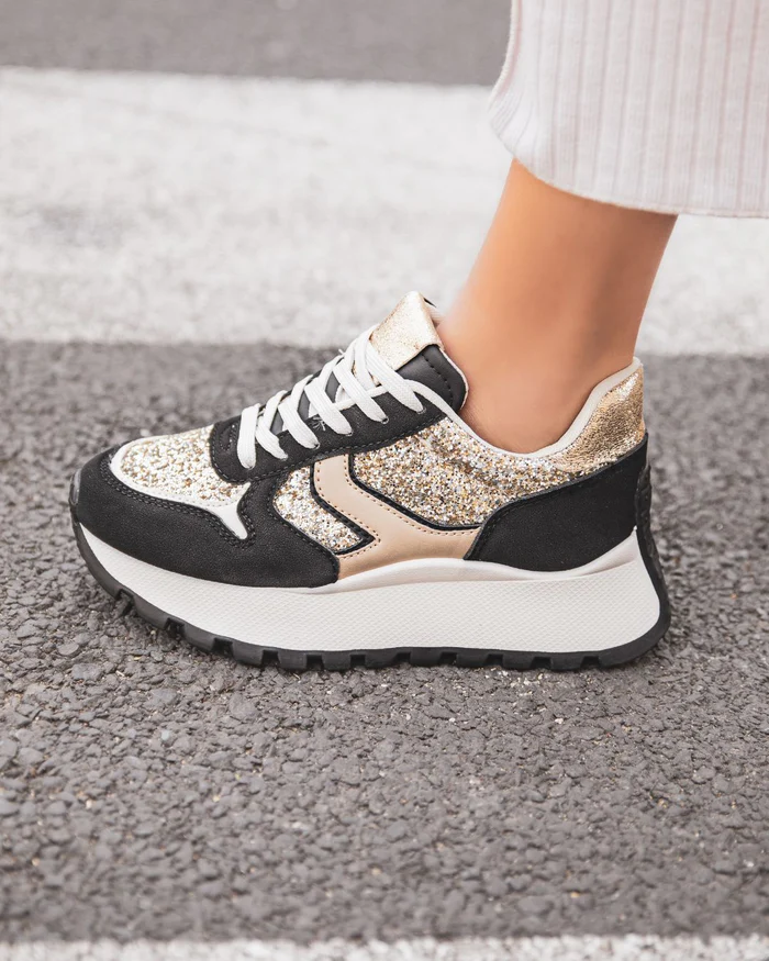 Basket femme noire plateforme à lacets - Marissa – Image 3